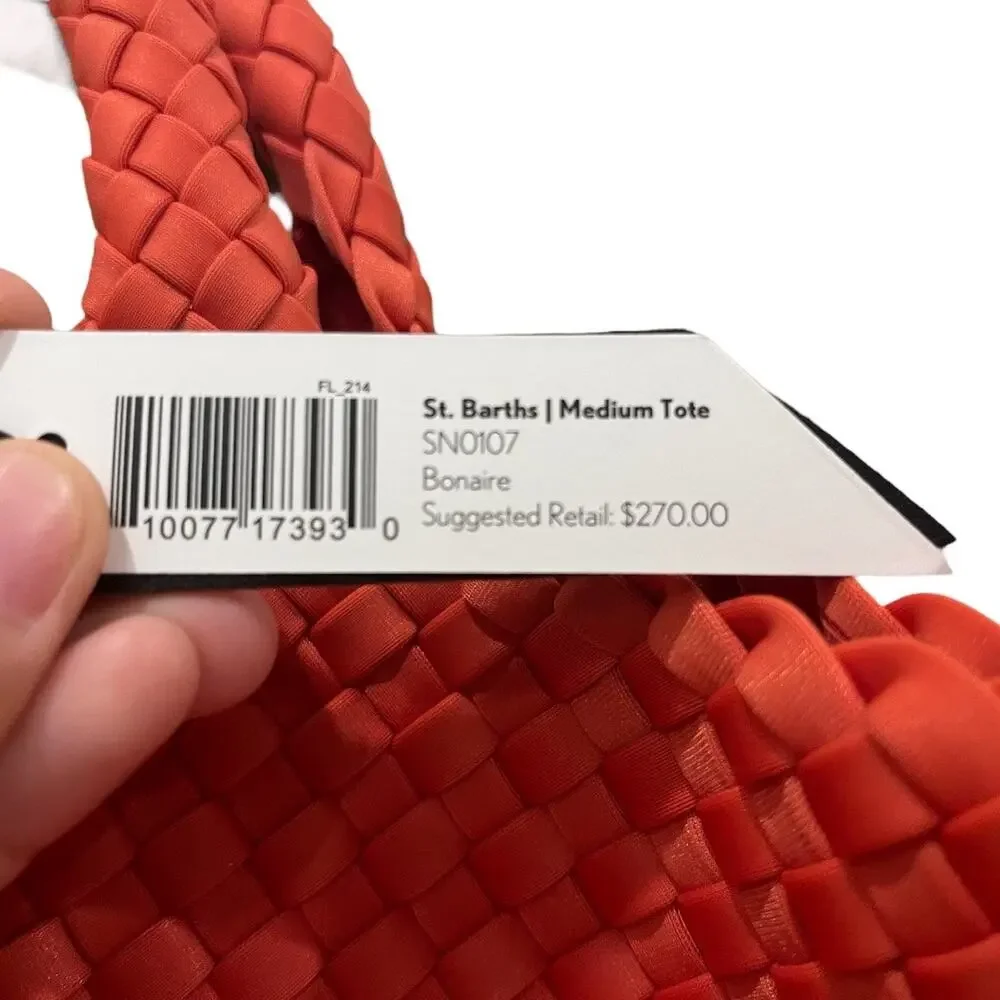 Naghedi Medium St. Barths Medium Tote Bonaire Orange NWT - Picture 7 of 7